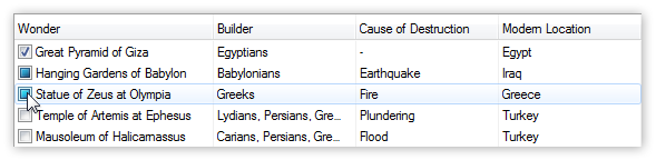 Three-State Checkboxes in List View