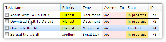 List View Item Reordering Mark Preview